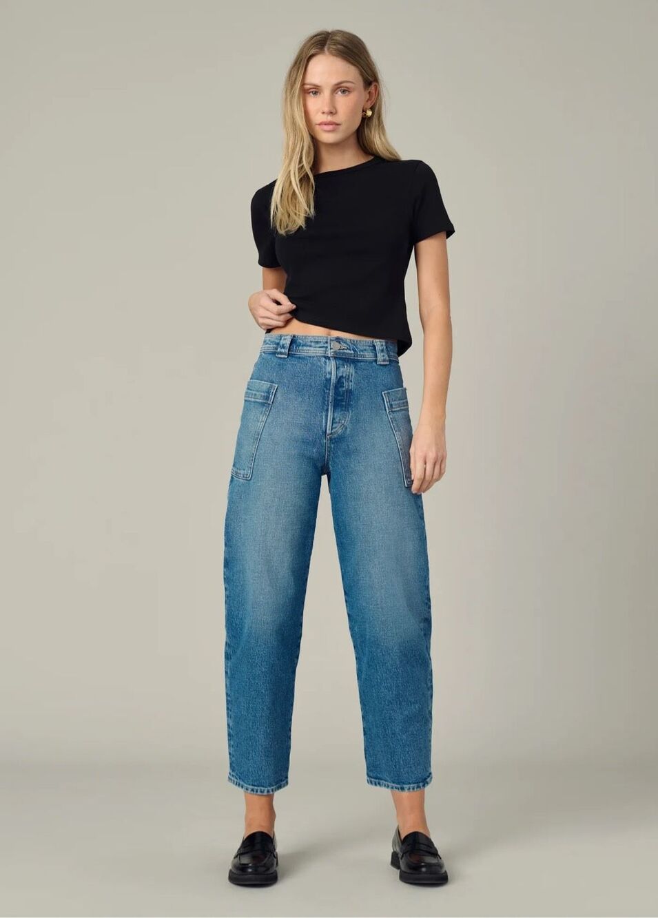 Joe’s Jeans $198 The Phoebe Patch Pocket Jean High Rise Wide Leg 31 NEW
